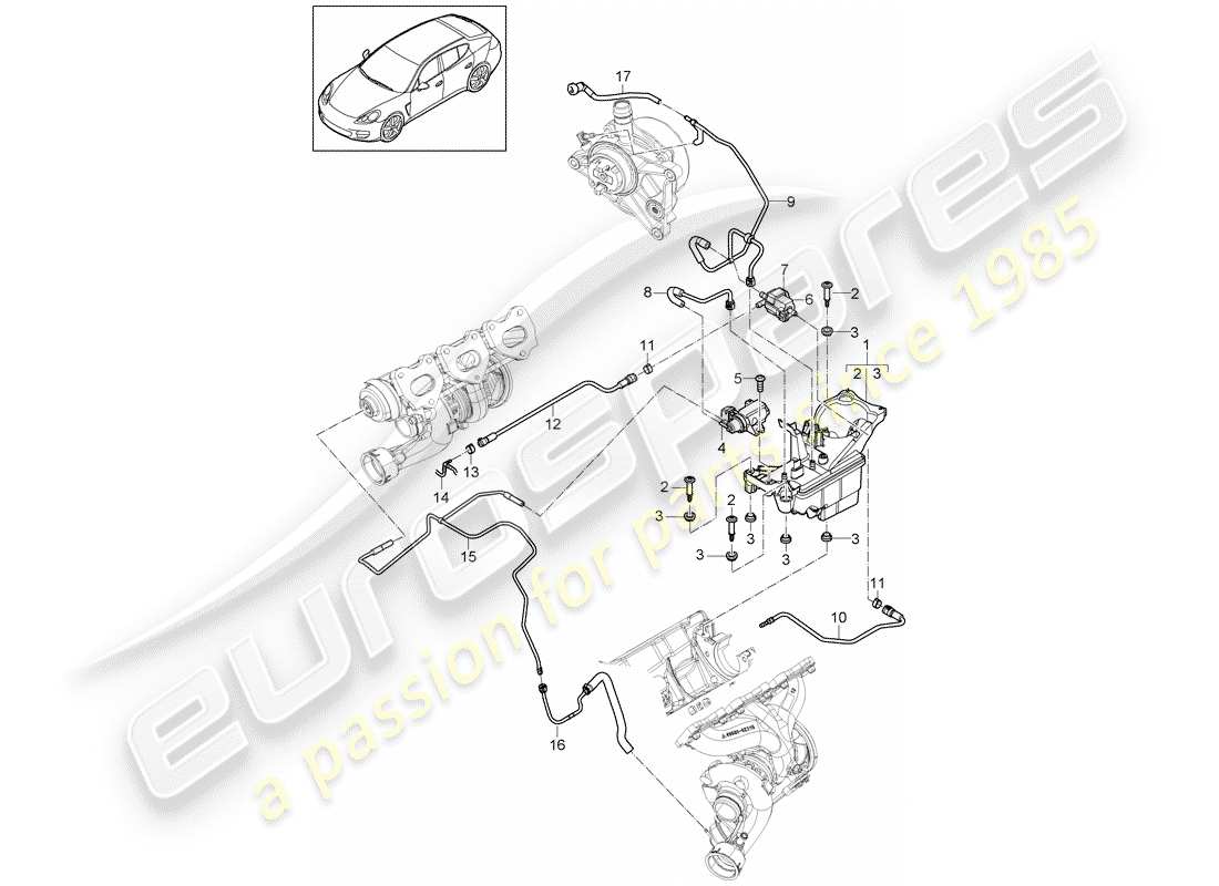 porsche 2015 (panamera 970) réservoir à vide schéma des pièces