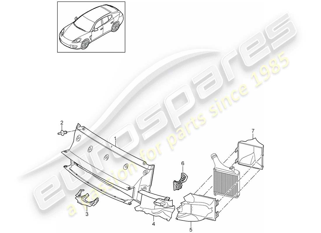 porsche 2015 (panamera 970) diagramme des pièces du conduit d'air