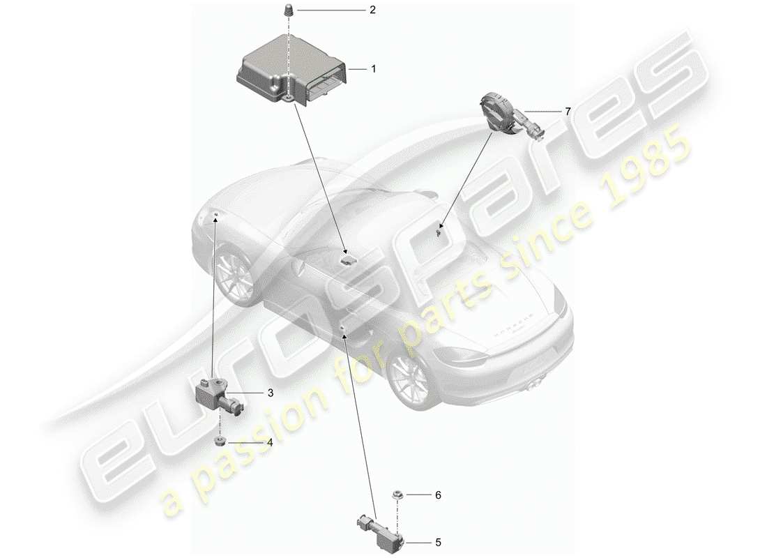 porsche 2012 (981 boxster) module de commande électronique schéma des pièces