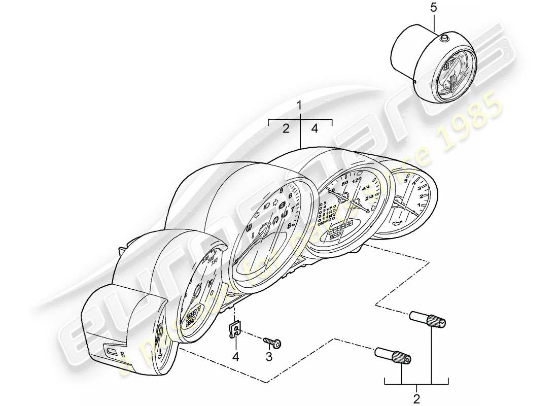 porsche 2009 997-2 turbo / gt2 schéma des pièces des instruments