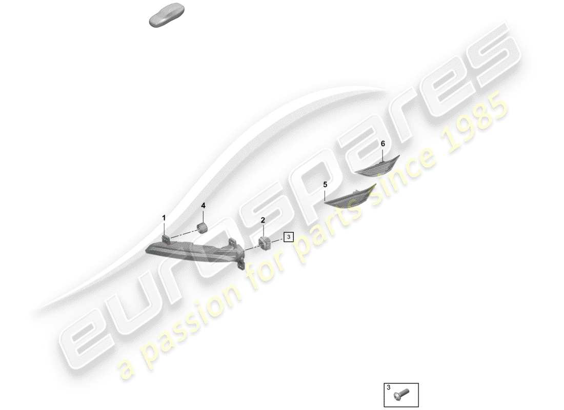 porsche 2020 (718 boxster spyder) répétiteur de clignotants schéma des pièces