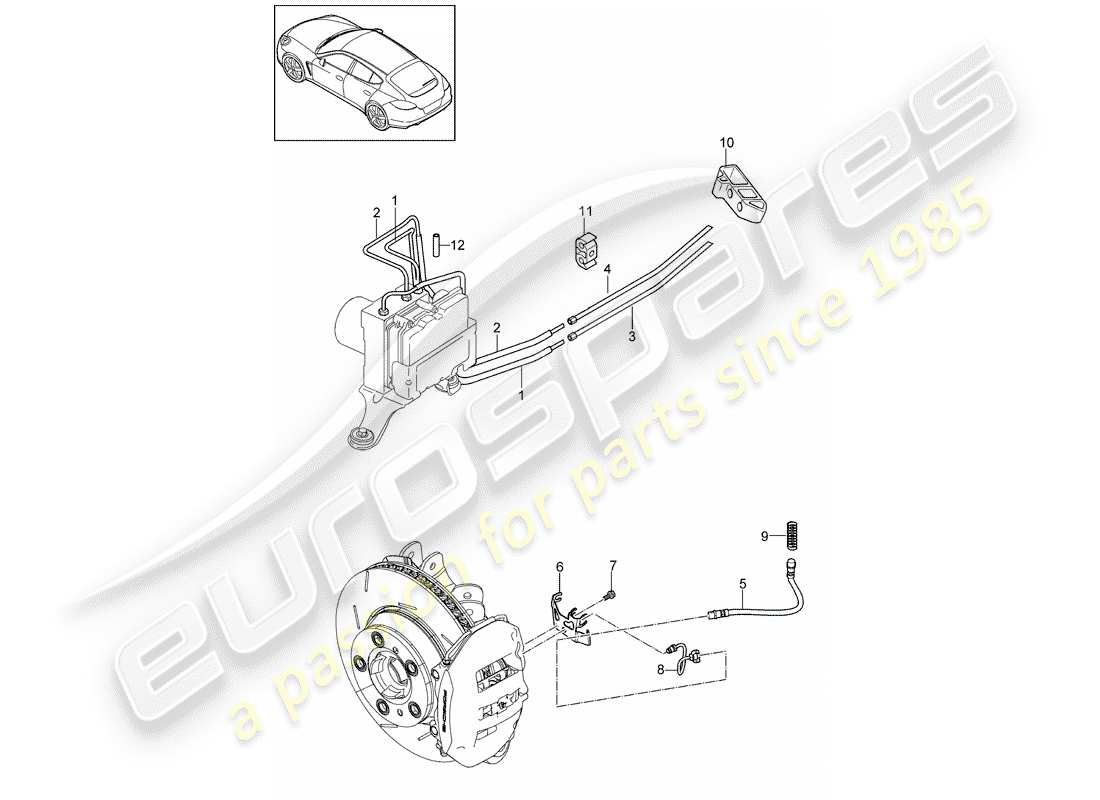 porsche 2016 (panamera 970) conduite de frein schéma des pièces