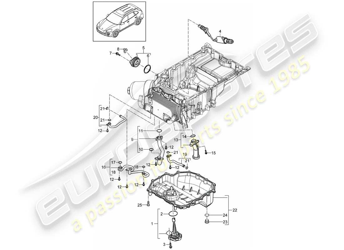 porsche 2011 (cayenne e2 92a) schéma des pièces du tube d'aspiration
