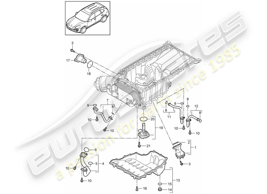porsche 2016 (cayenne e2 92a) collecteur d'admission schéma des pièces