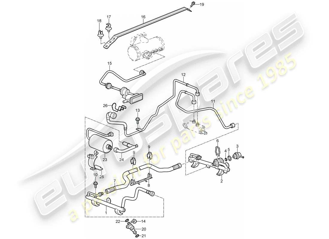 porsche 2009 997-2 turbo / gt2 tuyau de collecte de carburant schéma des pièces
