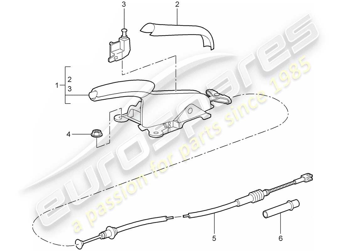 porsche 2009 997-2 turbo / gt2 schéma des pièces du frein à main