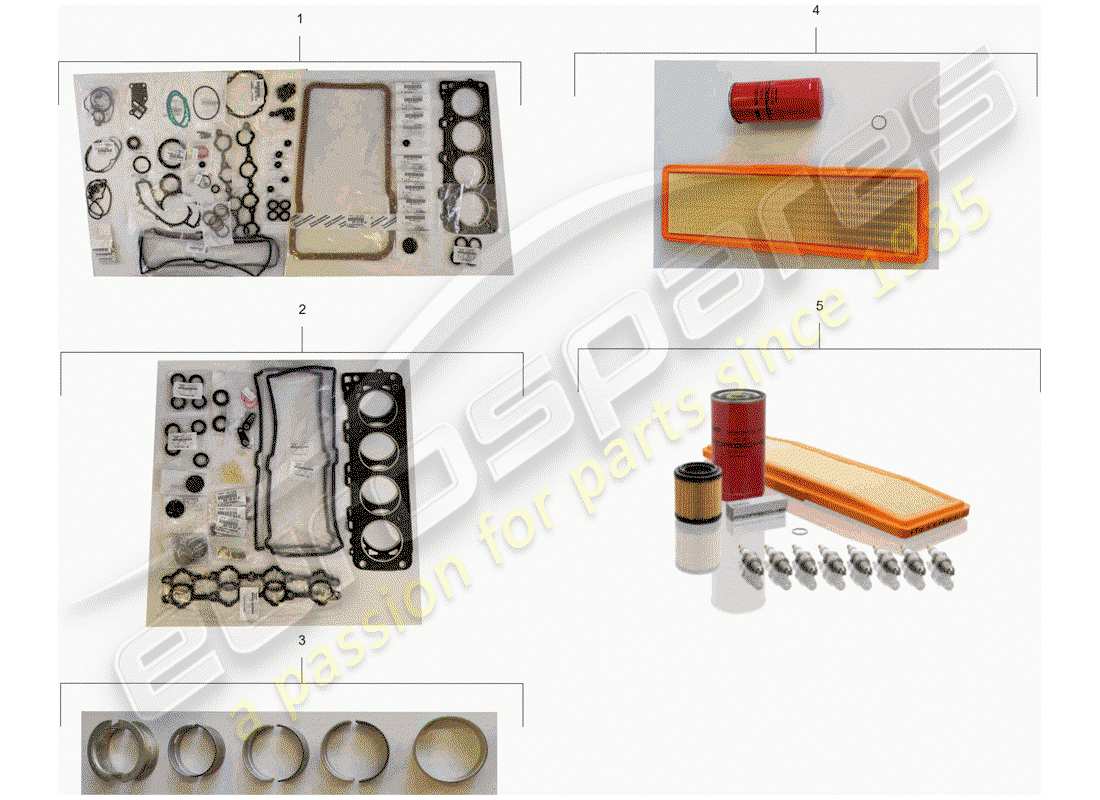 porsche 1995 (928) kits de réparation - jeu de joints - kit d'entretien schéma des pièces