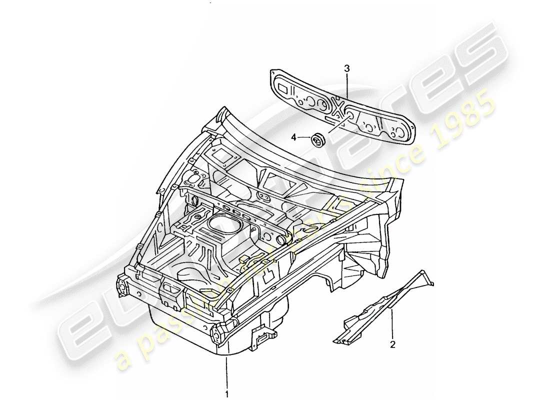 porsche 2002 (996 gt3) schéma des pièces front end
