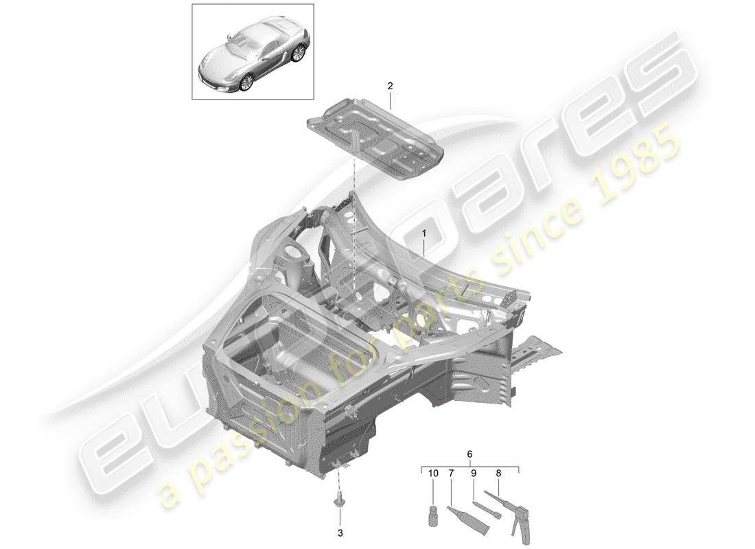 porsche 2015 (981 boxster) schéma des pièces front end