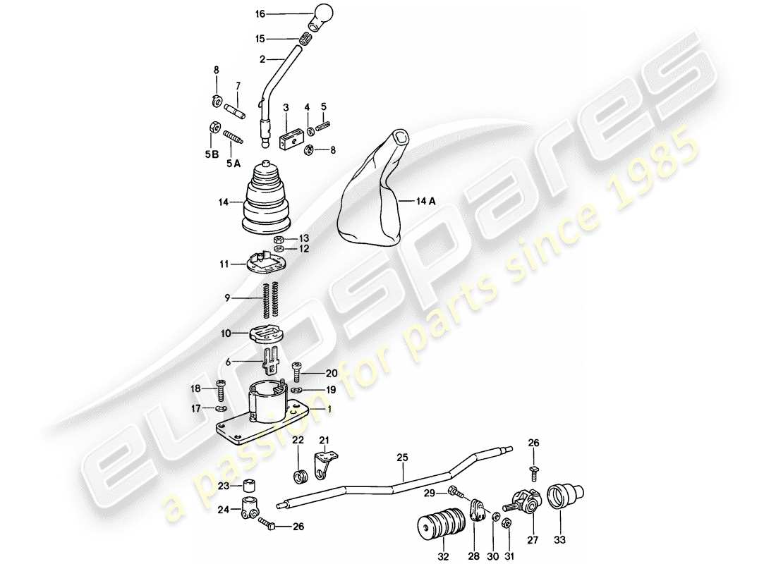 porsche 1986 (911) contrôle des transmissions schéma des pièces