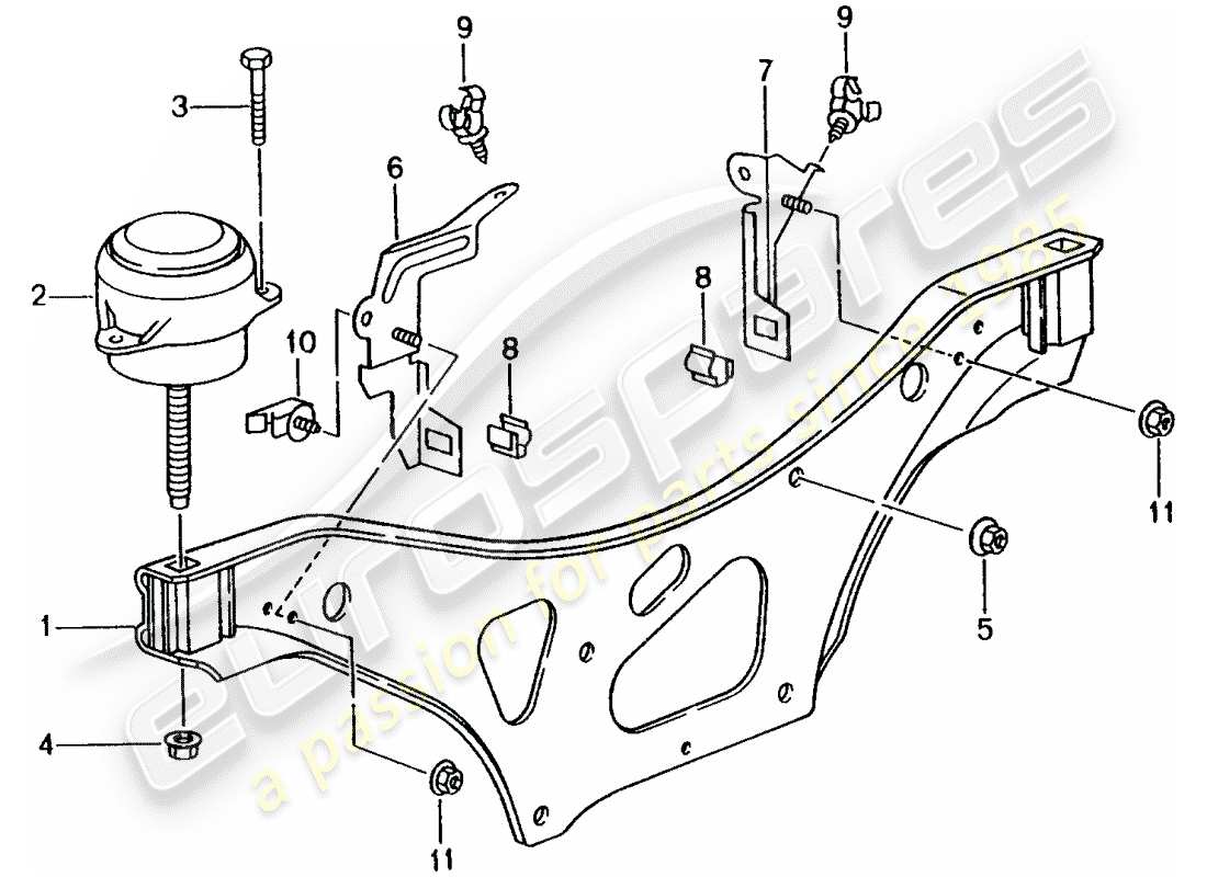 porsche 2003 (996) matériel de levage de moteur schéma des pièces