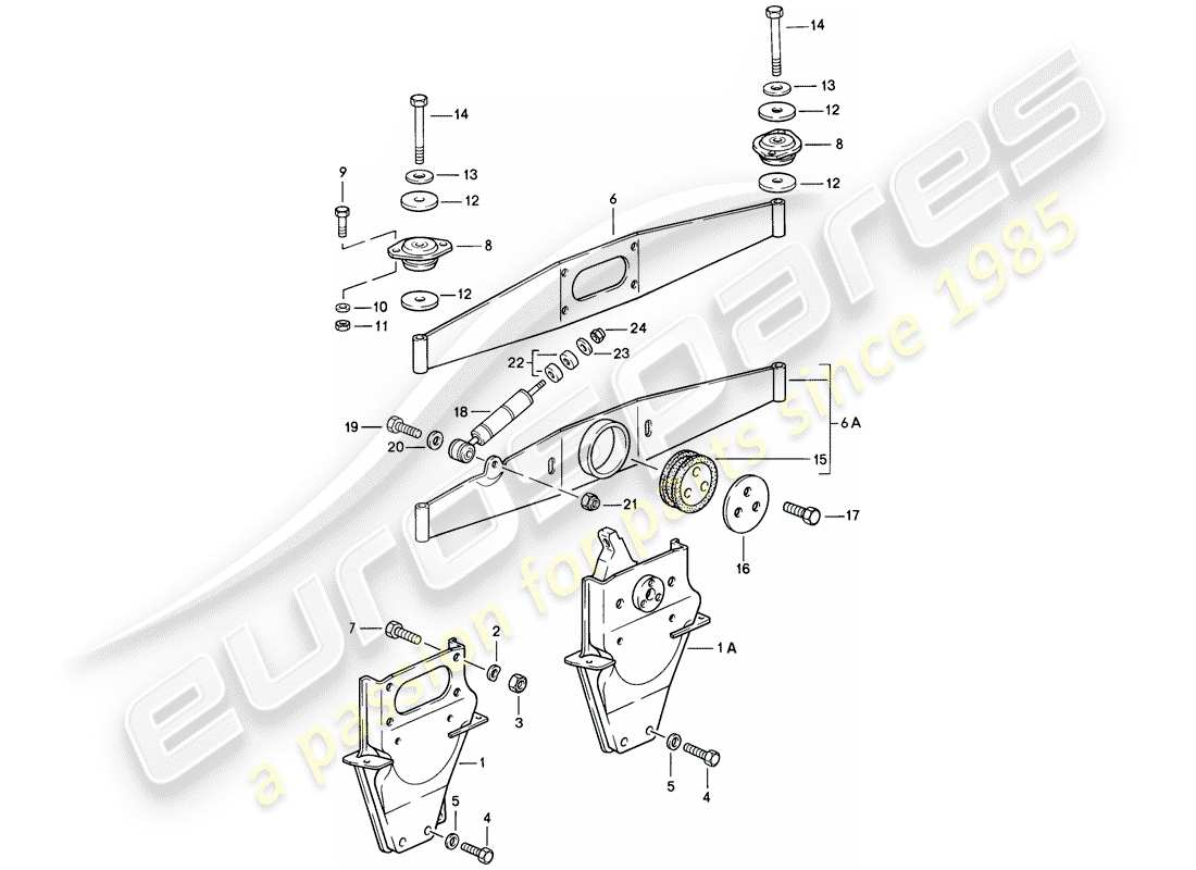 porsche 1987 (911) suspension du moteur schéma des pièces