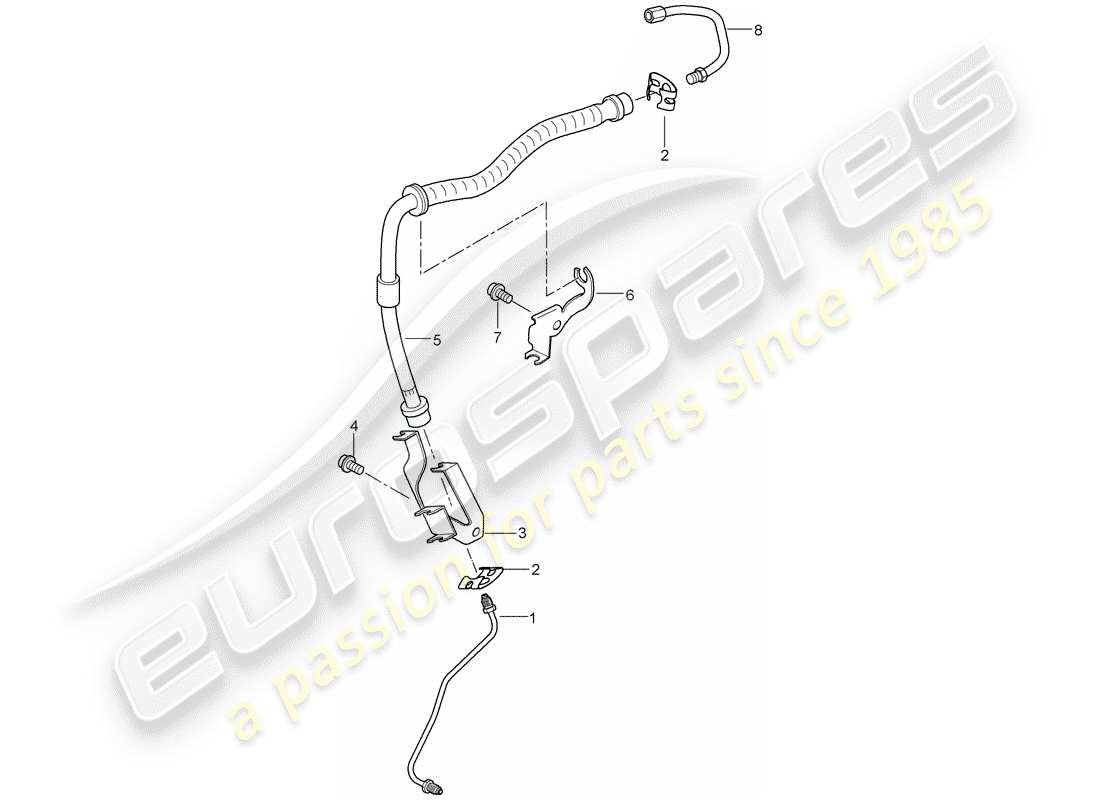 porsche 2007 (cayenne e1 9pa) conduites de frein schéma des pièces