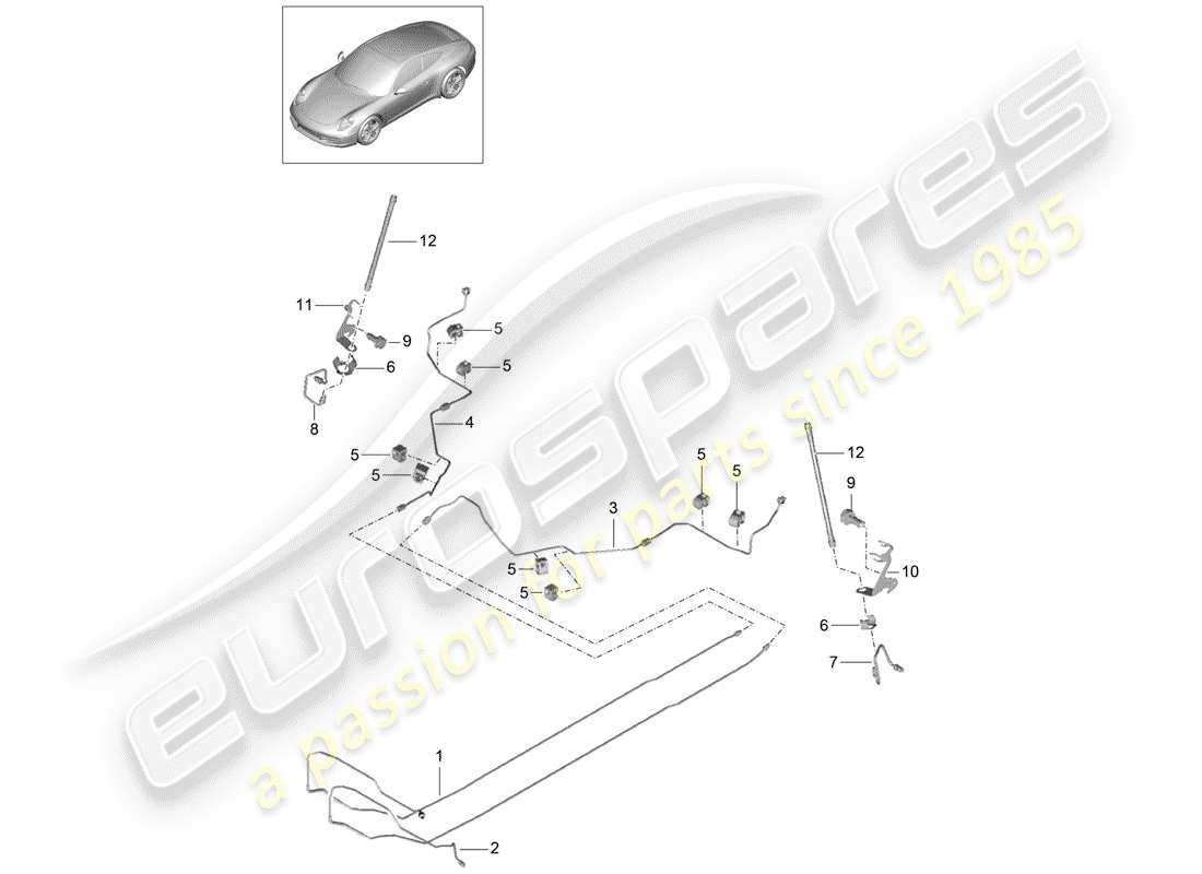 porsche 2013 (991-1) conduite de frein schéma des pièces