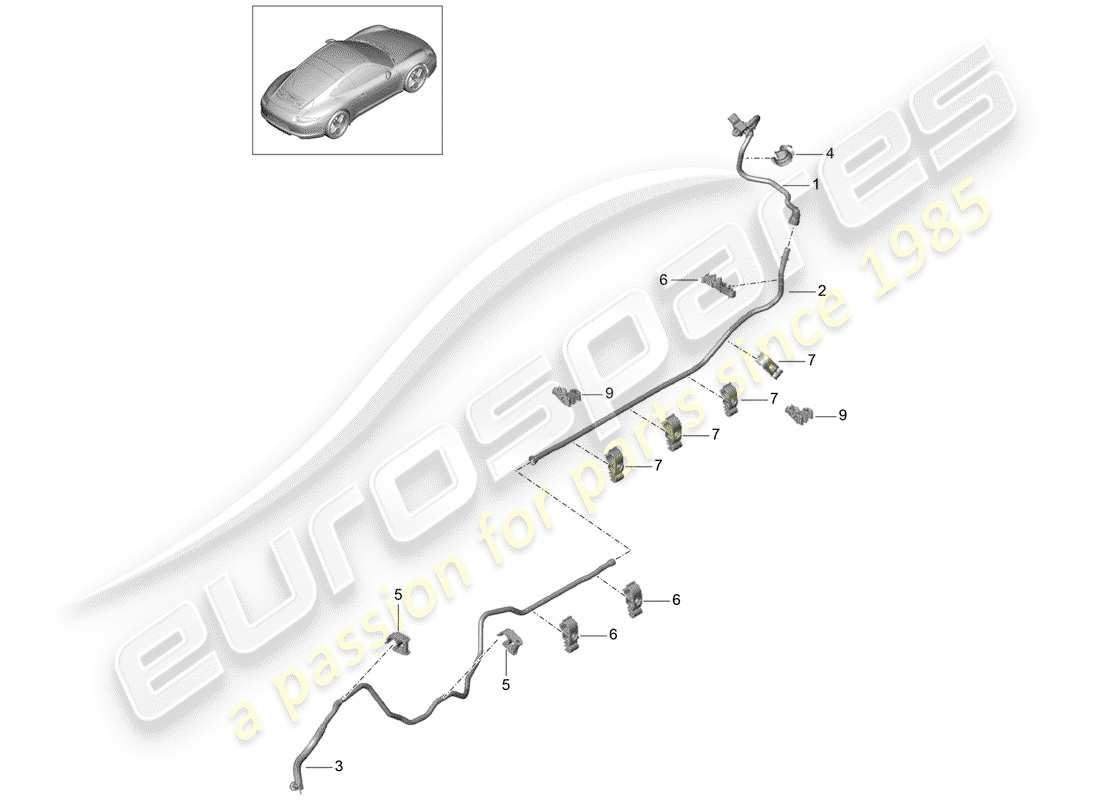 porsche 2014 (991-1) ligne de vide schéma des pièces
