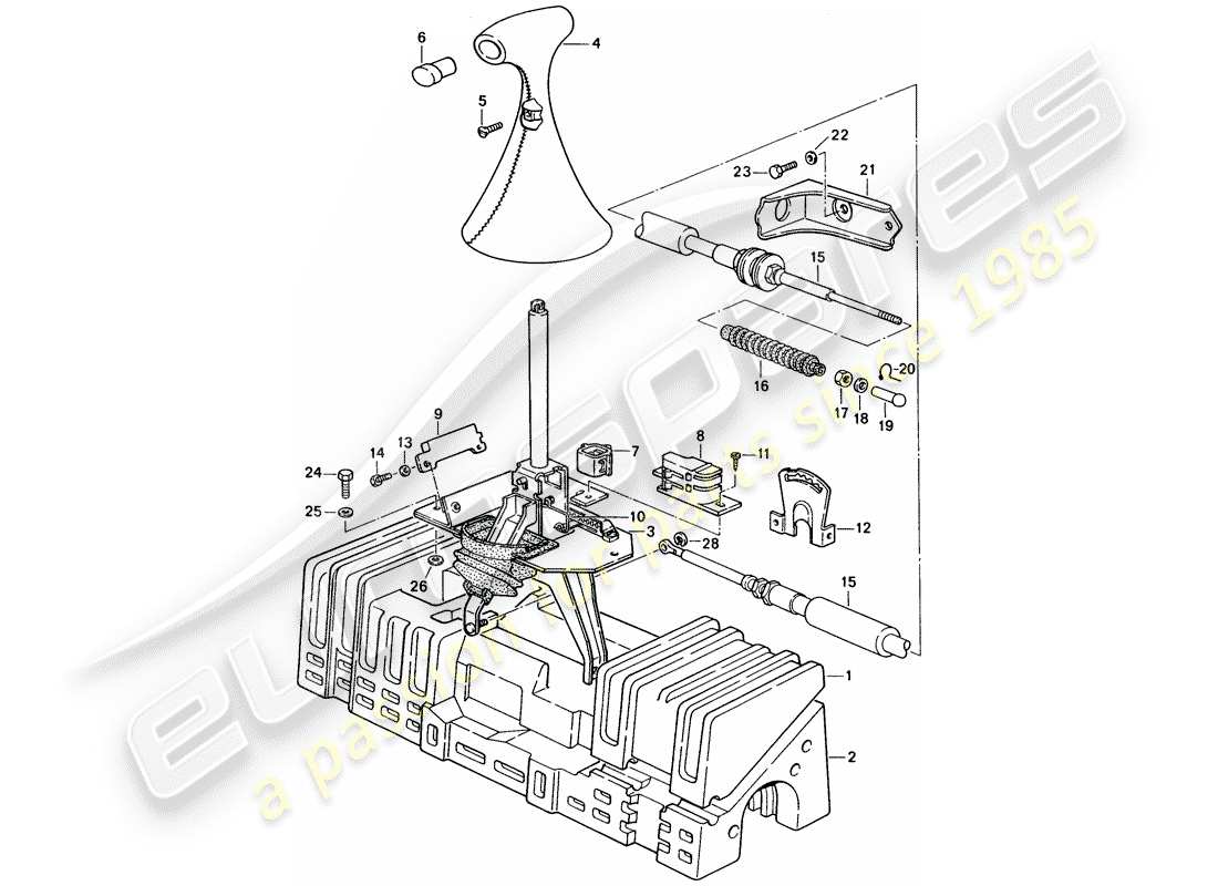 porsche 1991 (944) actionneur - pour - transmission automatique schéma des pièces