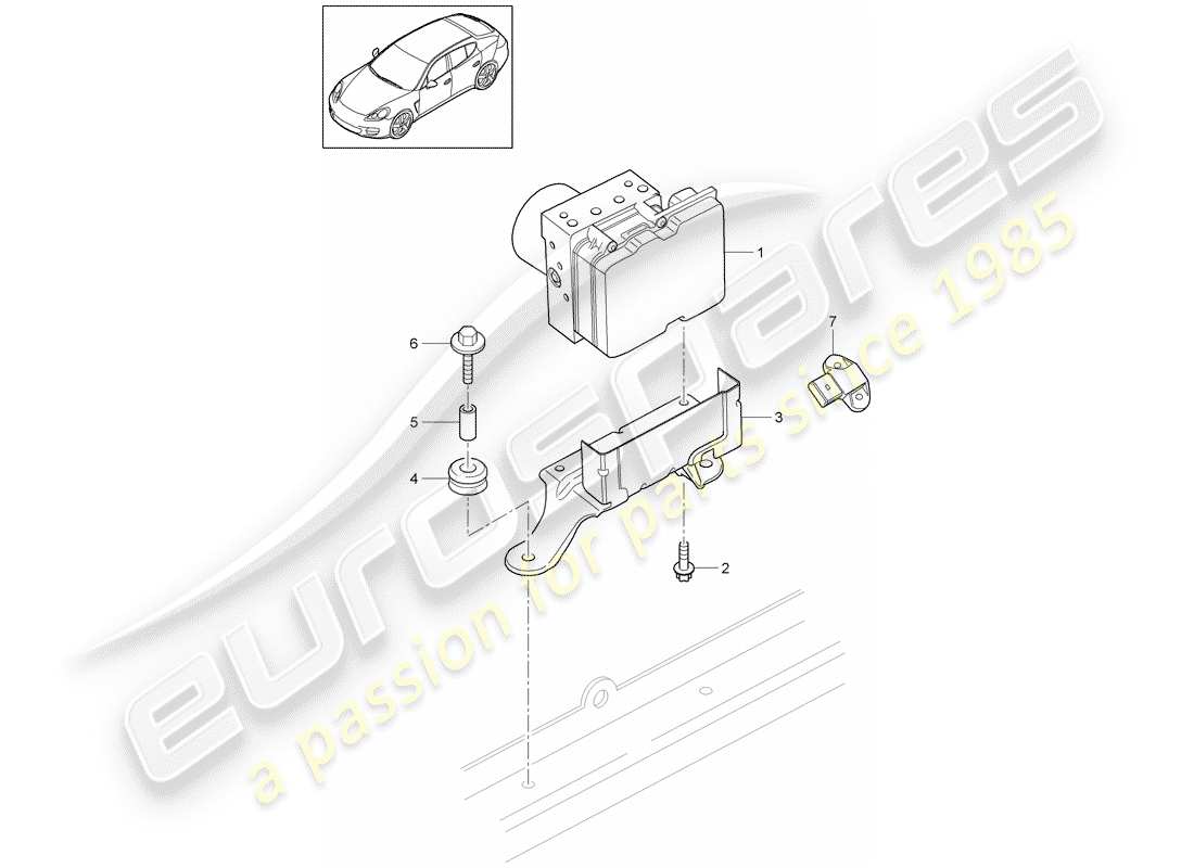 porsche 2016 (panamera 970) unité hydraulique schéma des pièces