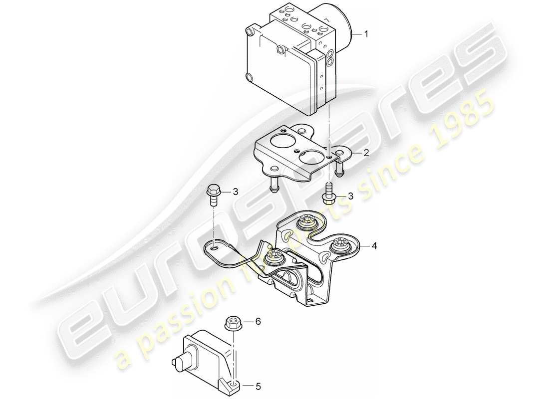 porsche 2008 (cayenne e1 9pa) unite hydraulique schéma des pièces
