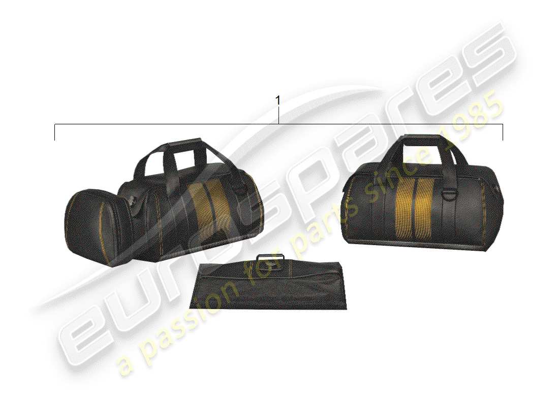 porsche 2004 (tequipment cayenne) ensemble de sacs de voyage schéma des pièces