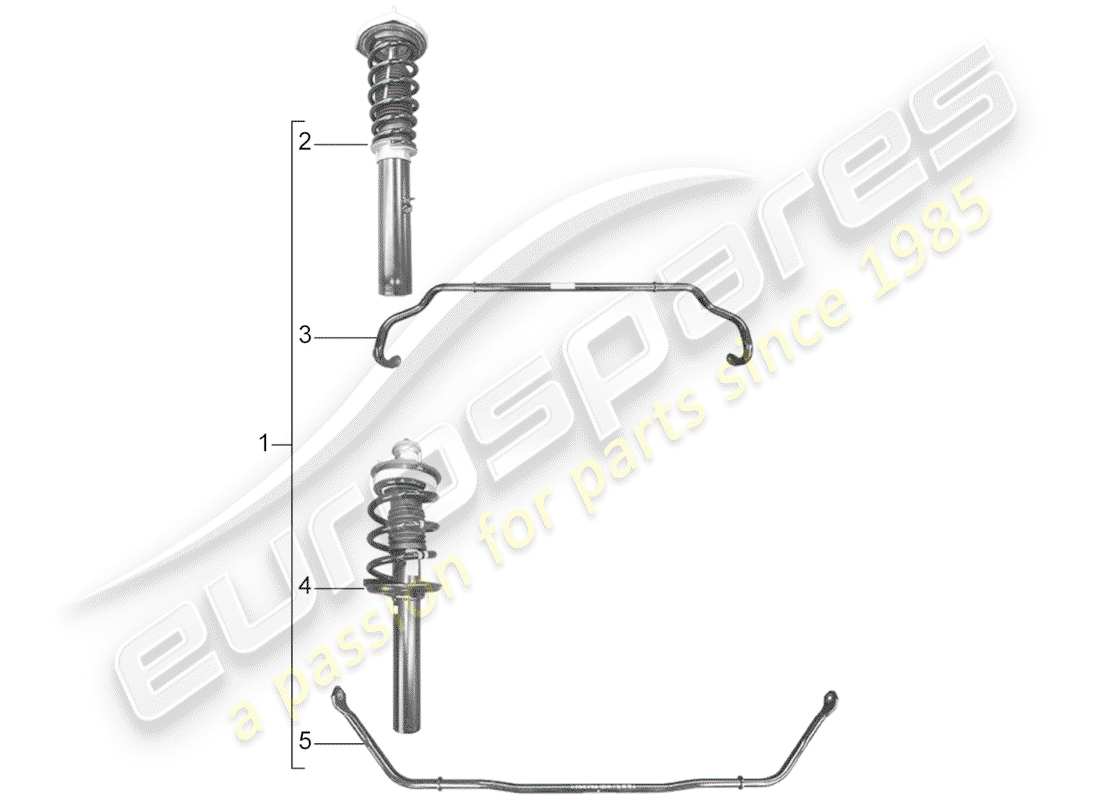 porsche 2017 (tequipment 98x/99x) kits de suspension sportive schéma des pièces
