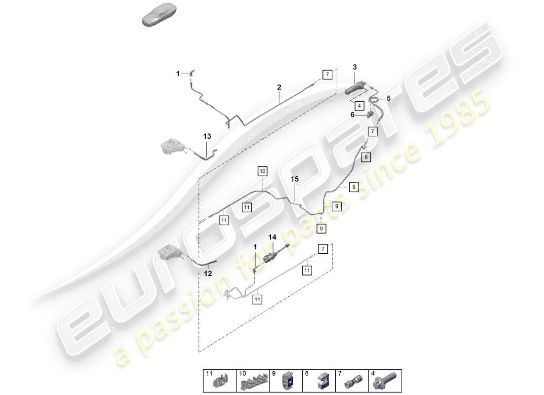 porsche 2020 (718 boxster spyder) embrayage hydraulique schéma des pièces