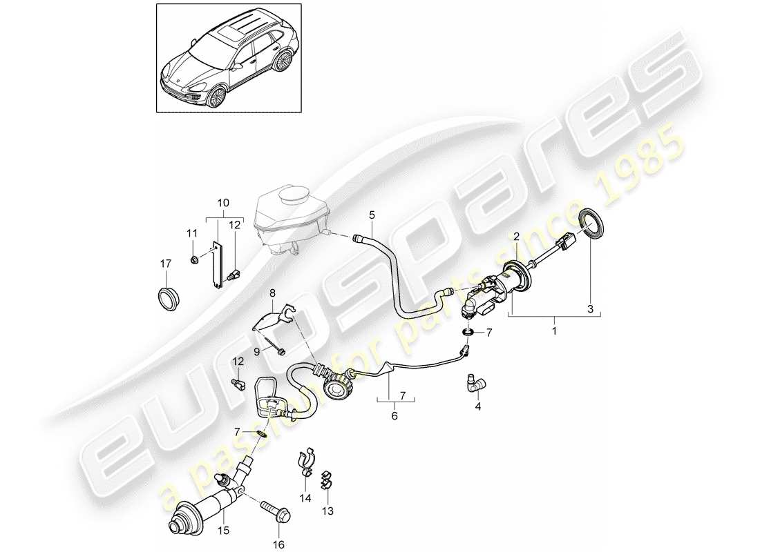 porsche 2012 (cayenne e2 92a) embrayage hydraulique schéma des pièces