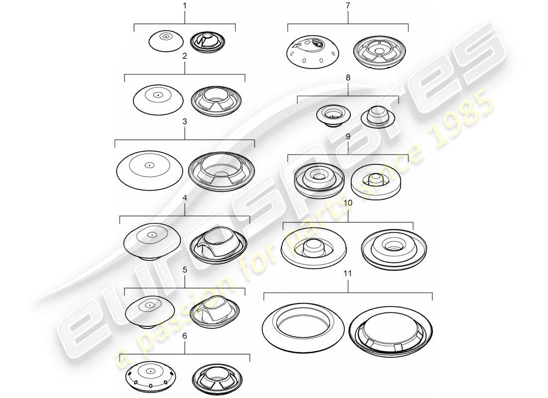 porsche 2010 (cayenne e1 9pa) diagramme de pièce de prise