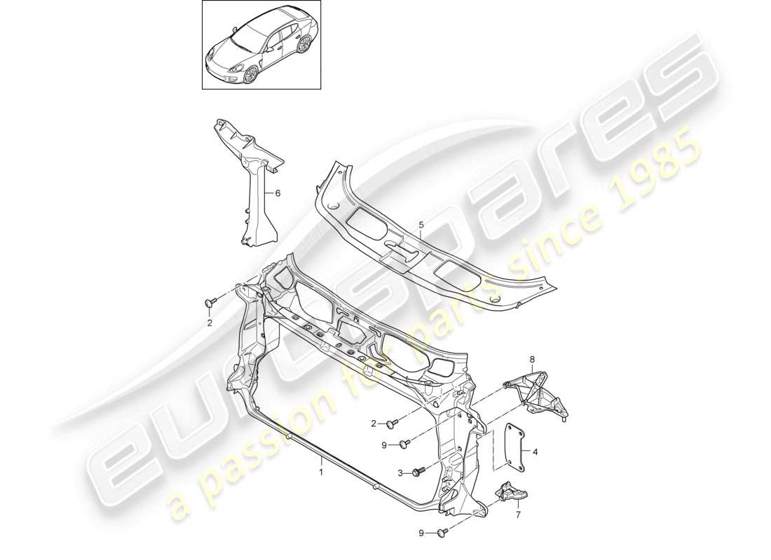 porsche 2010 (cayenne e1 9pa) refroidisseur de liquide de refroidissement schéma des pièces