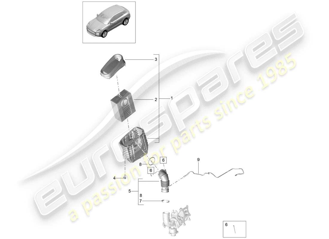 porsche 2019 (macan) filtre à air schéma des pièces