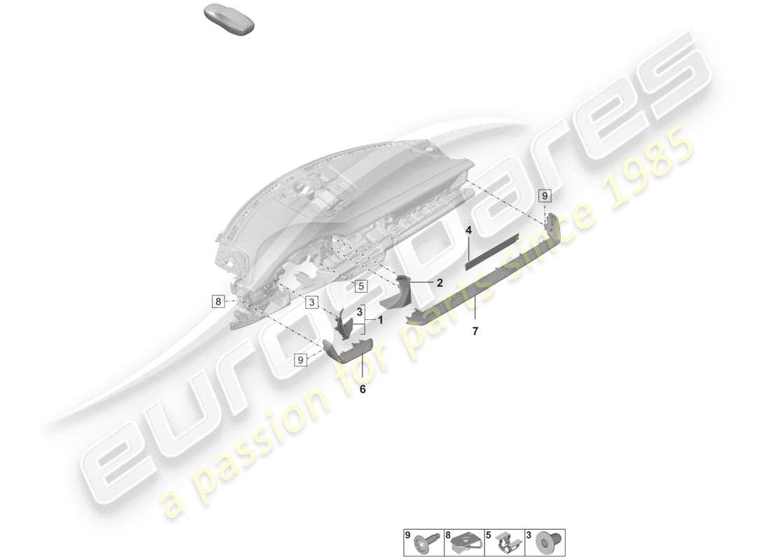 porsche 2019 (992-1) accessoires schéma des pièces