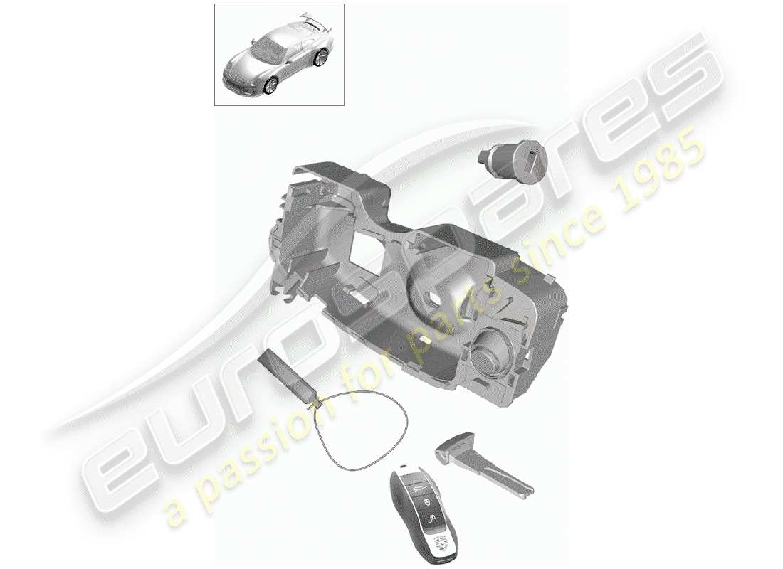 porsche 2014 (991-1 r/gt3/rs) trousse de réparation schéma des pièces