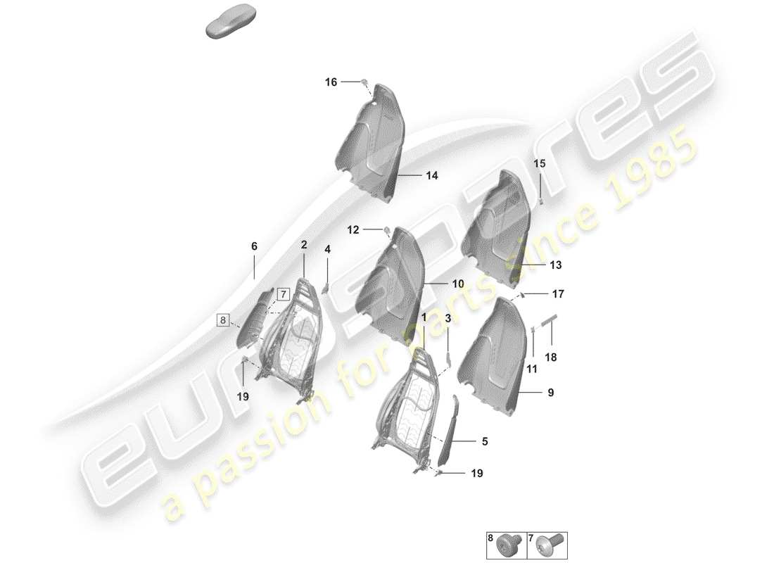 porsche 2019 (992-1) cadre - dossier schéma des pièces