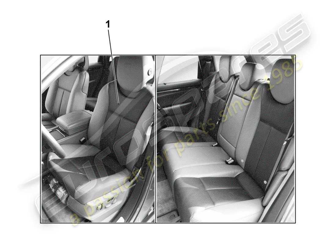 porsche 2012 (tequipment cayenne) housse de siège schéma des pièces