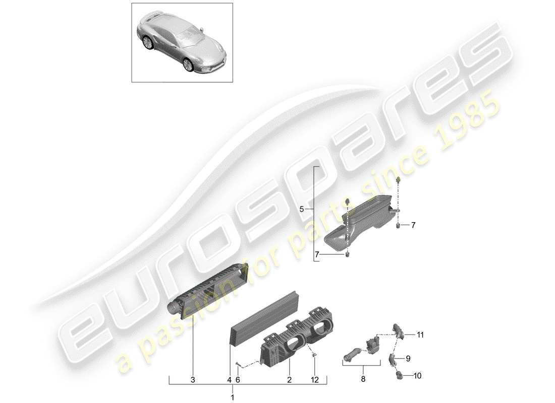 porsche 2020 (991-2 turbo) purificateur d'air schéma des pièces