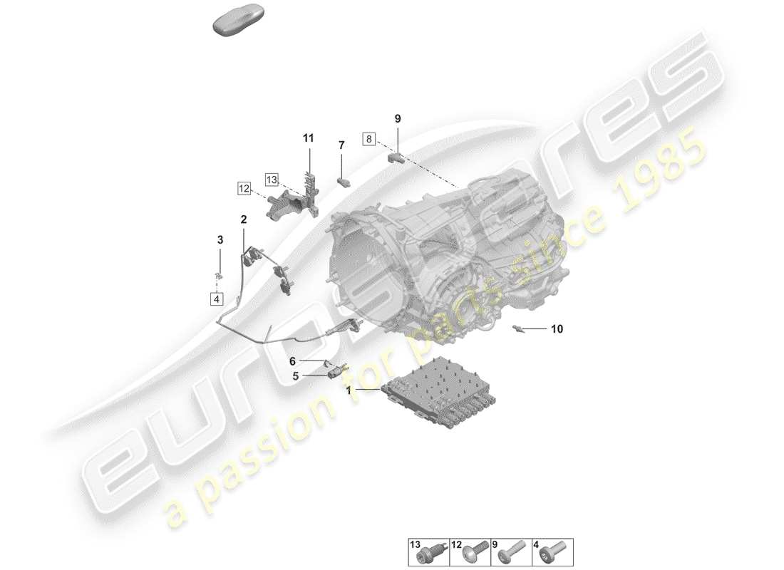 porsche 2019 (992-1) 8-speed boîte de vitesses à double embrayage schéma des pièces