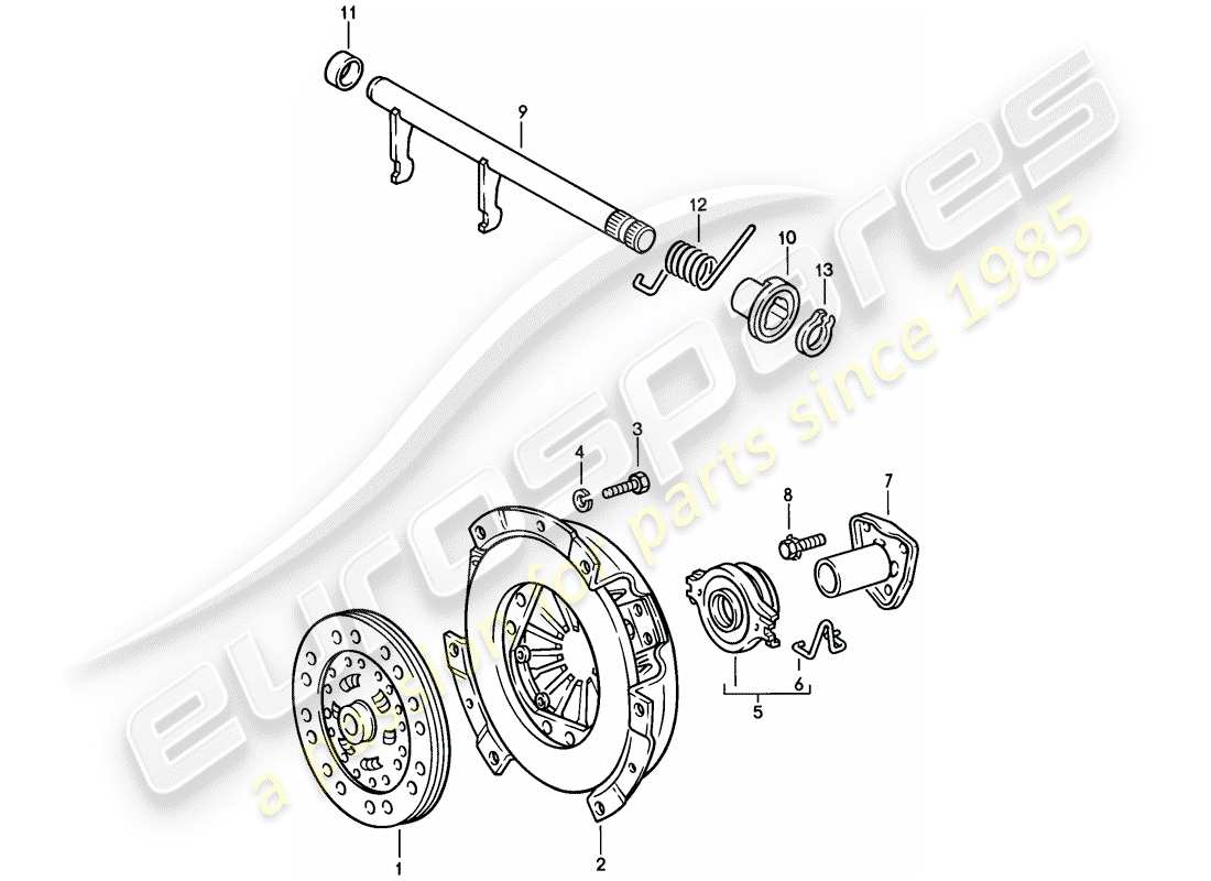 porsche 1977 (924) embrayage schéma des pièces