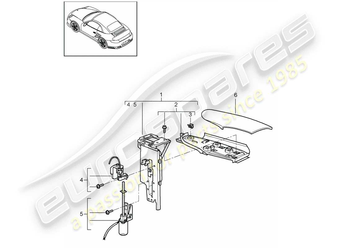 porsche 2012 (997-2 turbo / gt2 rs) diagramme de pièce flap
