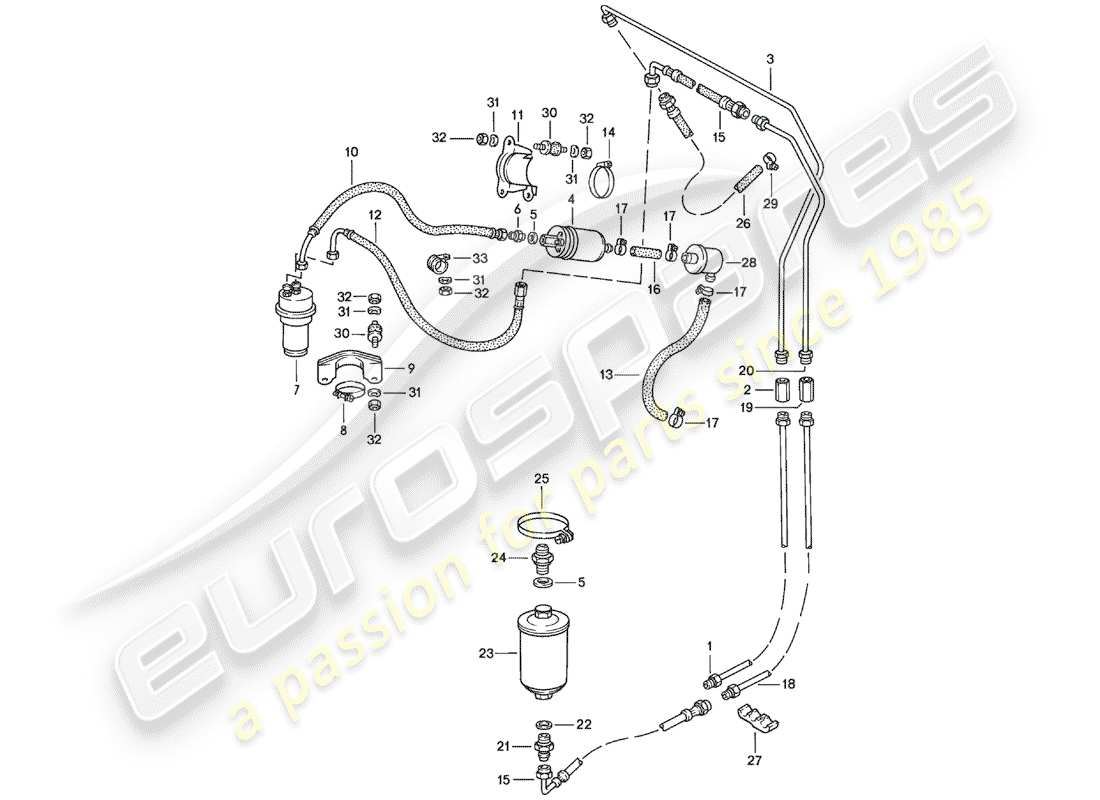porsche 1979 (924) système de carburant - f 92-49100 001>> - f >> 92-49103 157 schéma des pièces