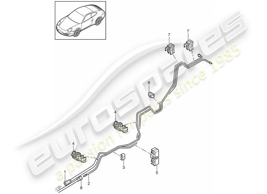 porsche 2009 (997-2) système de carburant schéma des pièces
