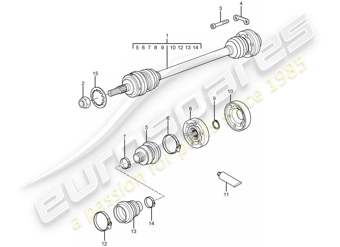 porsche 2007 (997-1) arbre de transmission schéma des pièces