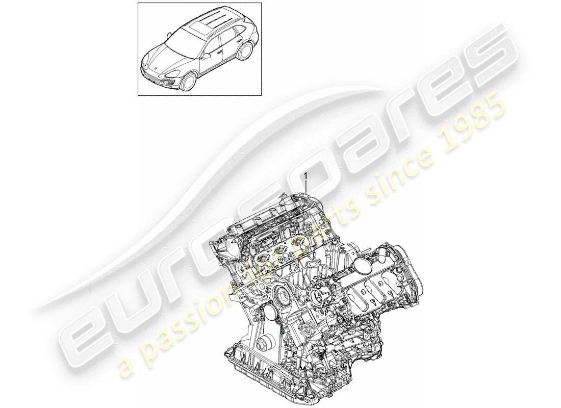 porsche 2011 (cayenne e2 92a) diagramme des pièces du bloc long