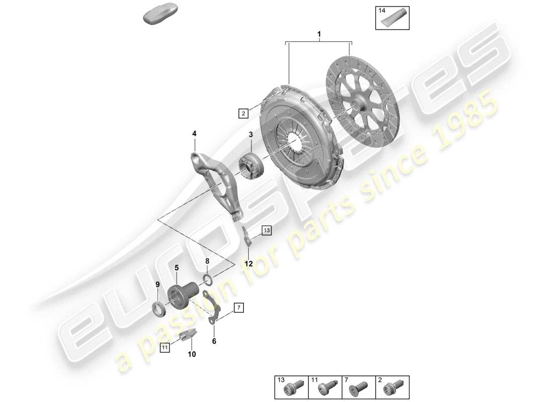 porsche 2020 (718 boxster spyder) embrayage schéma des pièces