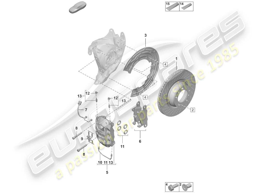 porsche 2019 (992-1) freins à disque schéma des pièces