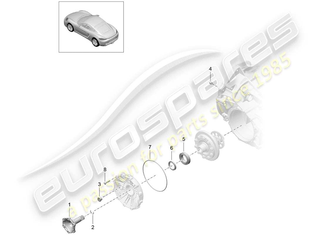 porsche 2019 (718 cayman) boîte de vitesses manuelle schéma des pièces