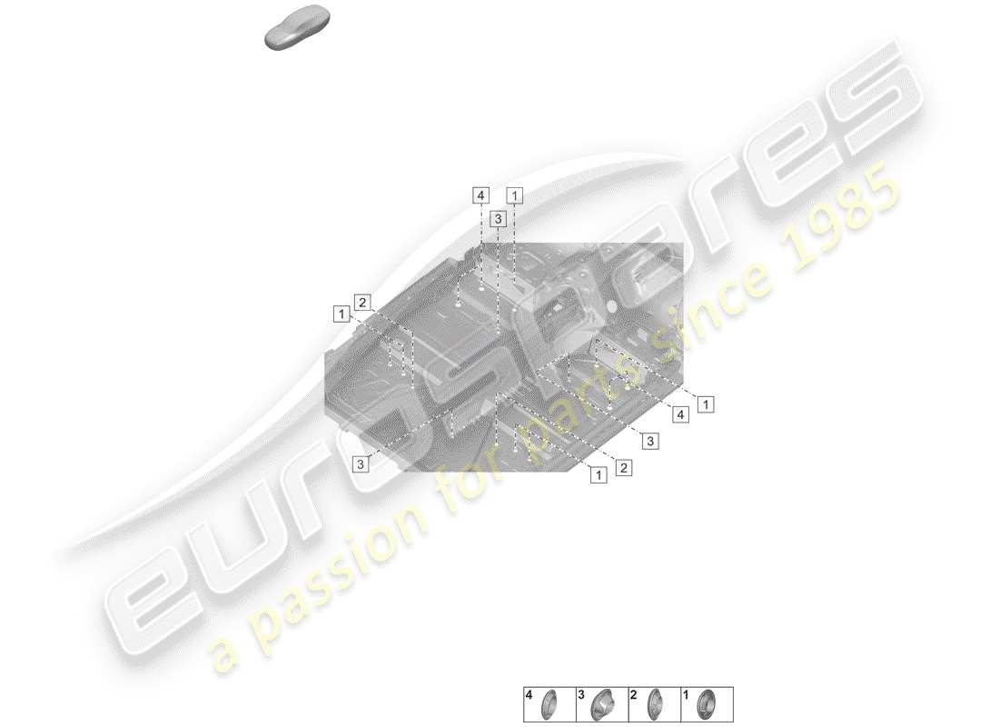 porsche 2019 (992-1) bouchons pour le corps schéma des pièces