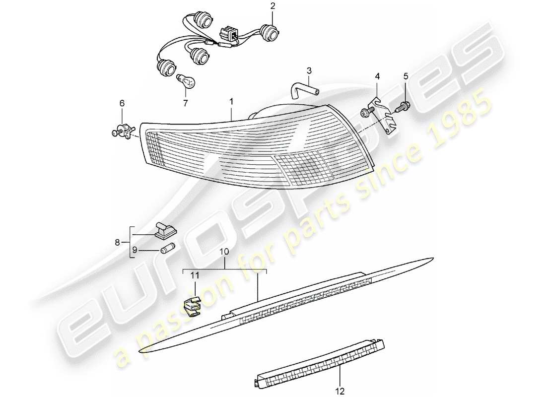 porsche 2007 (997-1) feu arrière schéma des pièces