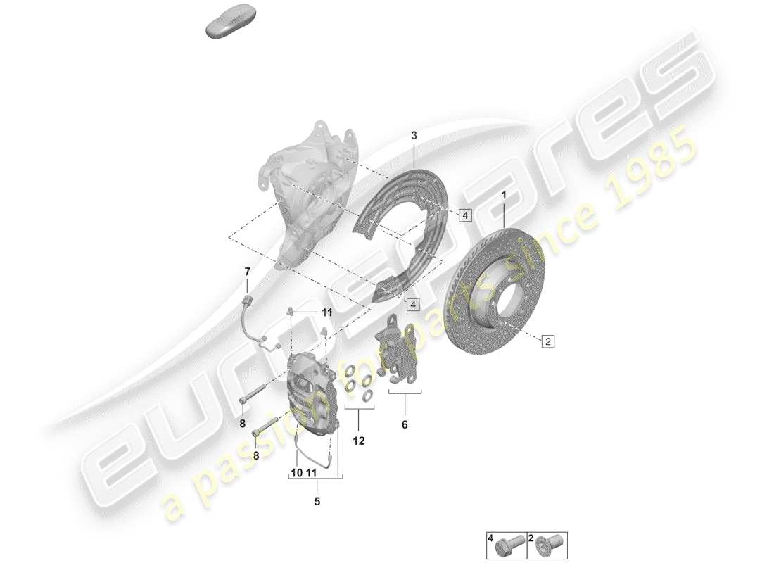 porsche 2020 (992-1) freins à disque schéma des pièces