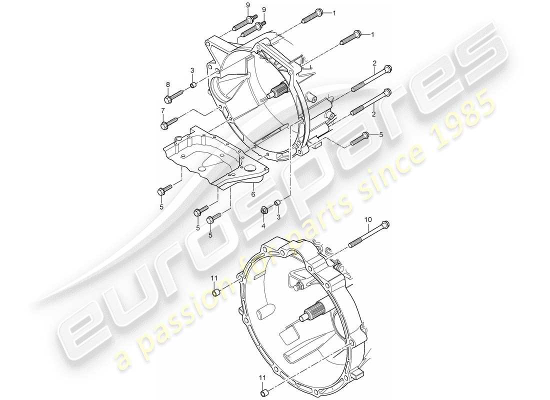 porsche 2010 (cayenne e1 9pa) pièces de montage pour moteur et schéma des pièces