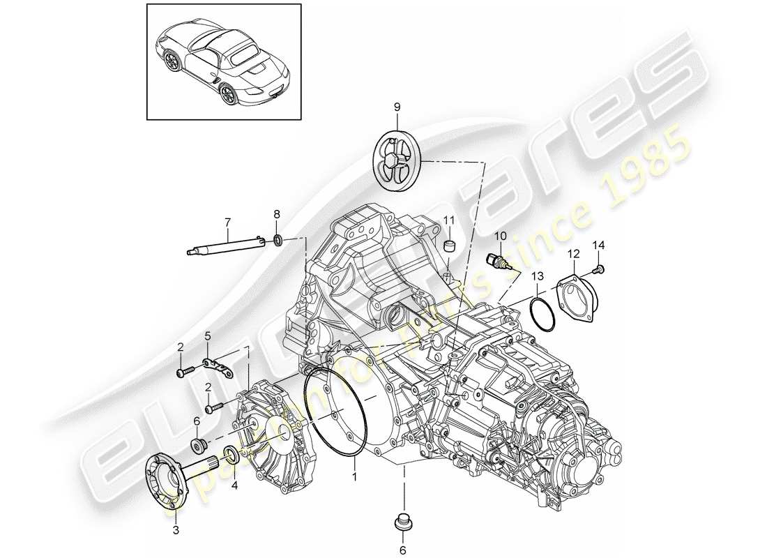 porsche 2011 (987 boxster) transmission de remplacement schéma des pièces