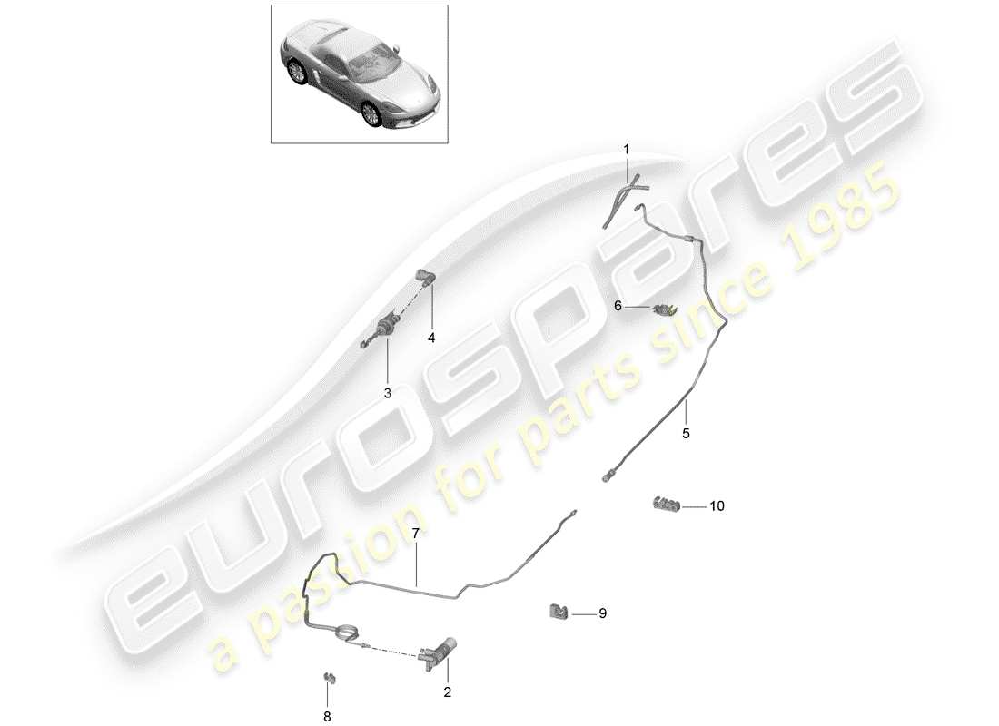 porsche 2018 (718 boxster) embrayage hydraulique schéma des pièces